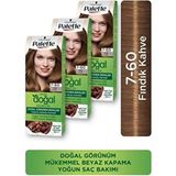 Palette Kalıcı Doğal Renkler Amonyaksız Saç Boyası 7-60 Fındık Kahve 3 Parça Canlı Renkler