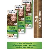 Palette Kalıcı Doğal Renkler Saç Boyası x 3 7-5 Açık Karamel Amonyaksız ve Bitkisel İçerik