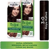 Palette Kalıcı Koyu Kahve 3/0 Krem Saç Boyası 2 Adet Doğal Görünümlü Renkler İçin Besleyici Formül