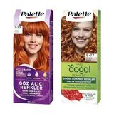 Palette Yoğun Göz Alıcı Renk Saç Boyası 7-77 Yoğun Bakır ve Palette Kalıcı Doğal Renkler 8-77 Tarçın Bakır
