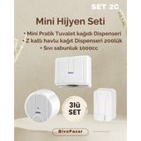 Palex 3 lü Hijyen Seti - Beyaz ( Sıvı Sabunluk+Tuvalet Kağıt Dispenseri+ Z Katlı Havlu Dispenseri )