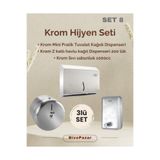Palex 3 lü Hijyen Seti - Krom (Sıvı Sabunluk+Tuvalet Kağıt Dispenseri+ Z Katlı Havlu Dispenseri )