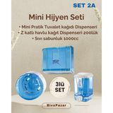 Palex 3 Lü Hijyen Seti ( Sıvı Sabunluk+Tuvalet Kağıt Dispenseri+ Z Katlı Havlu Dispenseri ) - Mavi