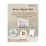 Palex 3 lü Jumbo Hijyen Seti KROM (Sıvı Sabunluk+Jumbo WC Dispenseri+ Z Katlı Havlu Dispenseri)