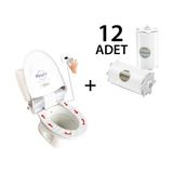 Palex Beyaz Sensörlü Klozet Kapağı + 12 Yedek Rulo Modern Tasarım ve Yavaş Kapanan Özellik