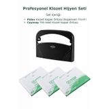 Palex Siyah Klozet Kapak Örtüsü Dispenseri + 3 x 250 Adet Ceymop Kapak Örtüsü