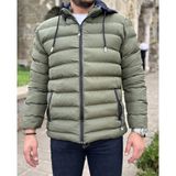 Palim Erkek Kapşonlu Şişme Mont Puffer1 - Haki Yeşil