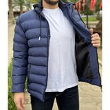 Palim Erkek Kapşonlu Şişme Mont Puffer1 - Lacivert - S