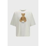 Palm Angels % 100 Pamuk Desenli Regular Fit Bisiklet Yaka T Shirt Erkek T Shirt PMAA109S26JER00A - Ekru - XL
