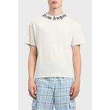Palm Angels % 100 Pamuk Logo Baskılı Regular Fit Bisiklet Yaka T Shirt Erkek T Shirt PMAA109S26JER008 - Ekru