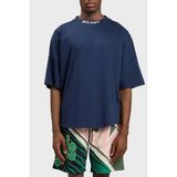Palm Angels % 100 Pamuk Oversize Fit Logo Baskılı Bisiklet Yaka T Shirt Erkek T Shirt PMAA10BS26JER001 - Lacivert