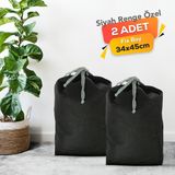 Palm Design Kirli Temiz Kıyafet Organizeri Valiz Içi Organizer Oyuncak Torbası - Siyah