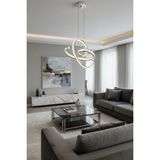 Palm Ledli Avize Modern Lüks Salon Yatak Odası - Gümüş - Krom