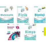Palme TYT Matematik Soru Kitabı - Geometri Soru Kitabı - Fizik Soru Kitabı 5'li Set + Fosforlu Kalem