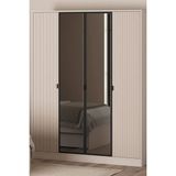 Palmera Zen 4 Kapaklı Aynalı Gardırop - 158 cm Genişlik - Genç Odası Elbise Dolabı - Modern Beyaz - Dore