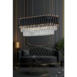 Palmira 75x35 Cm Kristal Taşlı Lüks Yemek Masası Üstü Avize 6