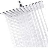 Palmira Demir 25X25 cm Kare Paslanmaz Çelik Tepe Duş Başlığı - Kireç Önleyici Silikon Nozullu, Ultra Ince Tasarım, Geniş Yağmur Akışlı Banyo Duş Başlığı, Krom - 1 kg