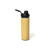 Palmira Demir 450 ml Bambu Kaplama Tabanlı Mat Siyah Çelik Termos - Sıcak ve Soğuk Tutucu Sızdırmaz Seyahat Bardağı (Mug) - 230 ml
