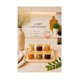 Palmira Demir 6 Adet 40 ml Gold Metal Kapaklı Şeffaf Numune Mama Ek Gıda Şekerleme Reçellik Küçük Cam Kavanoz