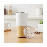 Palmira Demir 600 ml Bambu Tabanlı Çelik Termos Mug - 5 Farklı Renk Seçenekli Sıcak ve Soğuk Tutucu Seyahat Bardağı (Beyaz) - 230 ml