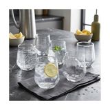 Palmira Demir 6'lı Geometrik Cam Su ve Meşrubat Bardağı Seti - Modern Kesim Kahve Yanı Bardağı (340 Ml) - 0 - Siyah