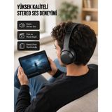 Palmira Demir Bluetooth 5.0 Siyah Kablosuz Kulaklık 18 Saat Batarya Katlanabilir Tasarım Yeni Nesil