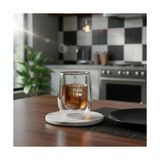 Palmira Demir Çift Cidarlı (Double Wall) Cam Bardak - 250 ml Isıya Dayanıklı Cappuccino, Çay ve Kahve Bardağı - El Yakmayan Modern Tasarım - 0 - Siyah