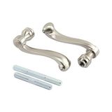 Palmira Demir Defender Security E 2663 Fransız Kolonyal Kapı Kolları, Ağır Döküm Tasarımı, Saten Nikel Kaplama, 1/4" Tahrik Sistemi Kullanır, (1 Set)