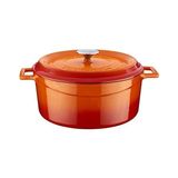Palmira Demir Döküm Yuvarlak Tencere, Trendy, 28 Cm, 6.71 L Hacim, Turuncu