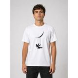 Palmira Demir Erkek Astronot Ay Temalı Tişört Kısa Kol Yazlık Bisiklet Yaka T-Shirt - Beyaz - Beyaz / Xs