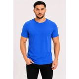 Palmira Demir Erkek Basic Tişört Bisiklet Yaka Kısa Kol Günlük Yazlık Slim Fit T-Shirt - Saks Mavisi - Saks Mavisi / 2xl