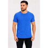 Palmira Demir Erkek Basic Tişört Bisiklet Yaka Kısa Kol Günlük Yazlık Slim Fit T-Shirt - Saks Mavisi - Saks Mavisi / L