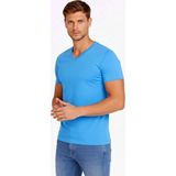 Palmira Demir Erkek T-Shirt V Yaka Slim Fit Dar Kesim Likralı Tişört Günlük Basic Body - Açık Mavi - Açık Mavi / 2xl