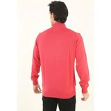 Palmira Demir Erkek Yarım Boğaz Triko Kazak Yumuşak Dokulu Pamuklu Ince Dokuma, Uzun Kollu Rahat Regular Kalıp - Pembe - Pembe / 2xl