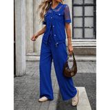 Palmira Demir Kadın Kısa Kollu Yakalı Onu Düğmeli File Detaylı Modal Ceket ve Pantolon Ikili Tanım - Lacivert / 2xl-3xl - 1 Drop - 2XL - 3XL