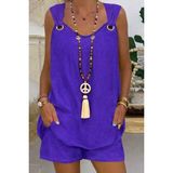 Palmira Demir Kadın Kolsuz V Yaka Kuş Gözü Detay Bluz Short Aerobin Ikili Takım - Mor / 2xl-3xl - 1 Drop - 2XL - 3XL