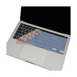 Palmira Demir MacBook Pro Türkçe Q Klavye Koruyucu A2338 M1 M2 A2251 A2289 A2141 Uyumlu Ters L Enter Silikon Keyboard Cover Touch Bar 13 Inç 16 Inç Mavi Pembe