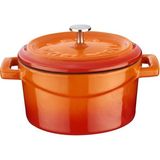 Palmira Demir Metal Döküm Mini Tencere, 10 Cm, 0.35 L Hacim, Turuncu