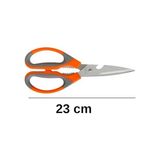Palmira Demir Mutfak Makası – Paslanmaz Çelik Çok Amaçlı, Ergonomik Saplı, 23 cm Dayanıklı Kesme Makası (Turuncu-Gri)