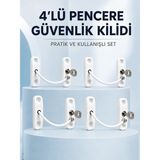 Palmira Demir Pencere ve Kapılar Için Anahtarlı Güvenlik Kilidi 4’lü Set