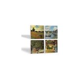 Palmira Demir Pinecone Claude Monet Bahçede, Kırda Öğle Yemeği, Argenteuil'de Köprü, Gelincikler Taş Bardak Altlığı Seti - 4 Parça - Dekoratif, Rustik Mutfak Aksesuarı, 10X10 Cm, Kaydırmaz Tabanlı SC128 - 0,5 x 7 cm