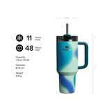 Palmira Demir Pipetli Termos Bardak, 1.18 Litre, Turkuaz Desenli (Coastal Teal) - 0 - Siyah
