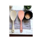 Palmira Demir Sert Uçlu Isıya Dayanıklı Yanmaz Yapışmaz Silikon Kaşık 2'li 22 Cm, Somon-Krem - 0,5 x 7 cm