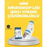 Palmira Demir Taşınabilir LED Işıklı Cep Mikroskop – 80X–200X Büyütme