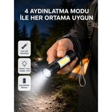 Palmira Demir Ultra Dayanıklı 4 Mod Şarjlı Işıldak | Suya ve Darbeye Dayanıklı | 100.000 Saat LED Ömrü