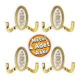 Palmira Duvar Vestiyer Askısı Metal Dolap Elbise Havlu Askılığı Gold Askı Askılık (4 Adet)