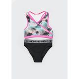 Palmiye baskılı halter kesim kız çocuk bikini takımı DB200723BT