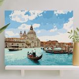 Palmiye Çıtalı 40x50 cm Mavi Rüya Tuval Seti