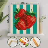 Palmiye Hobi Sanat Çilek Temalı 20 x 20 cm Sayılarla Boyama Tuval Seti Fırça ve Boya Dahil Çıtaya Gerili