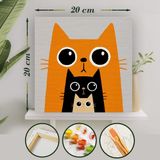 Palmiye Hobi Sanat Kedi Ailesi 20x20 cm Tuval Seti Fırça ve Boya Dahil Renkli Özellikler